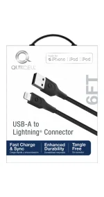 6FT QuikCell Cable USB-A To Lightning. Ultra Durable BRAIDED